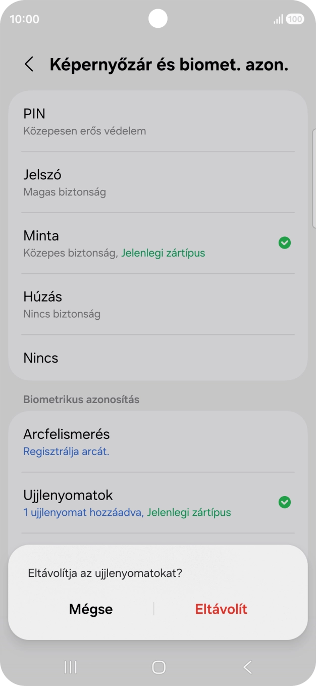 Válaszd az Eltávolít lehetőséget.