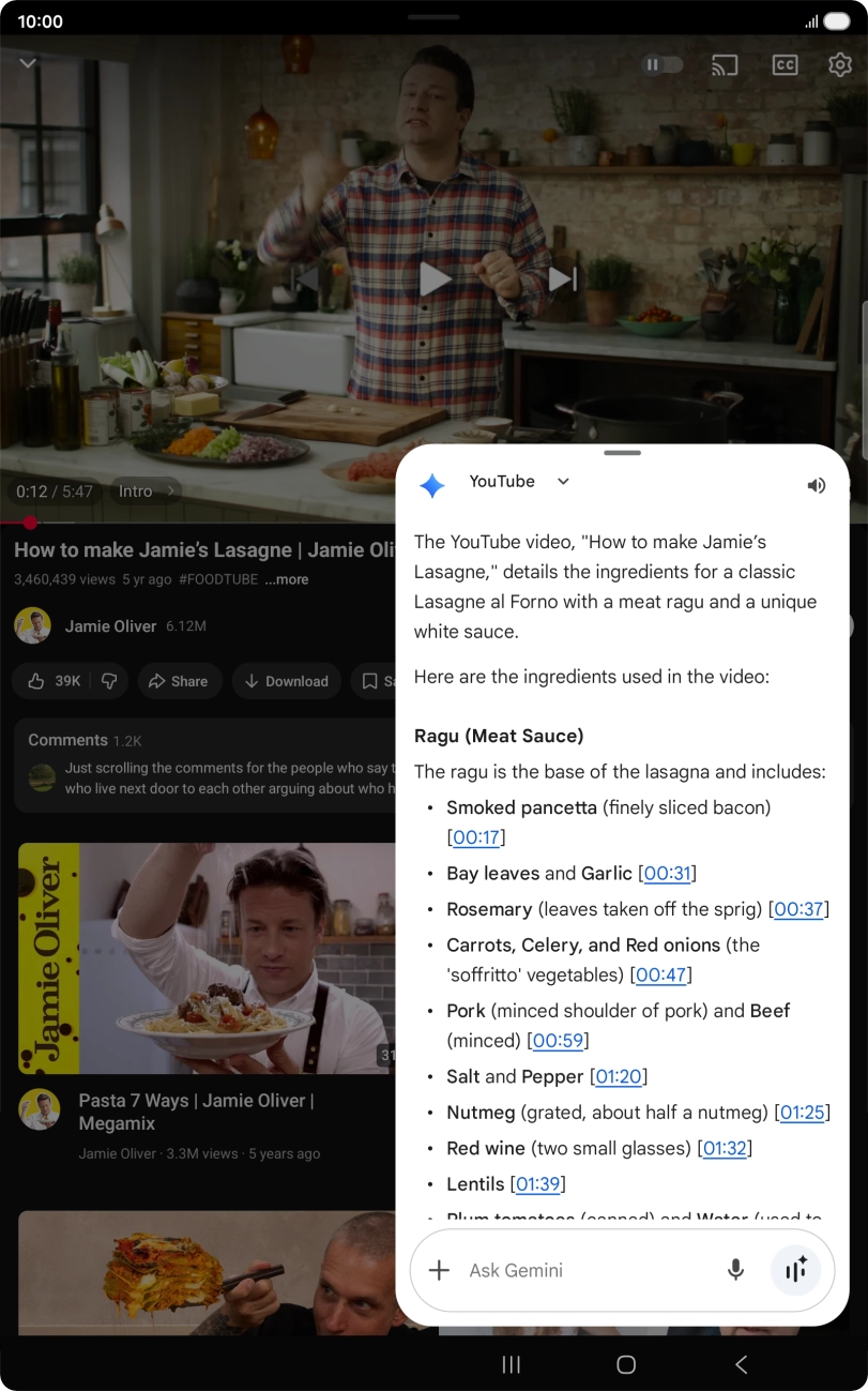 The answer from Gemini to your question is displayed.