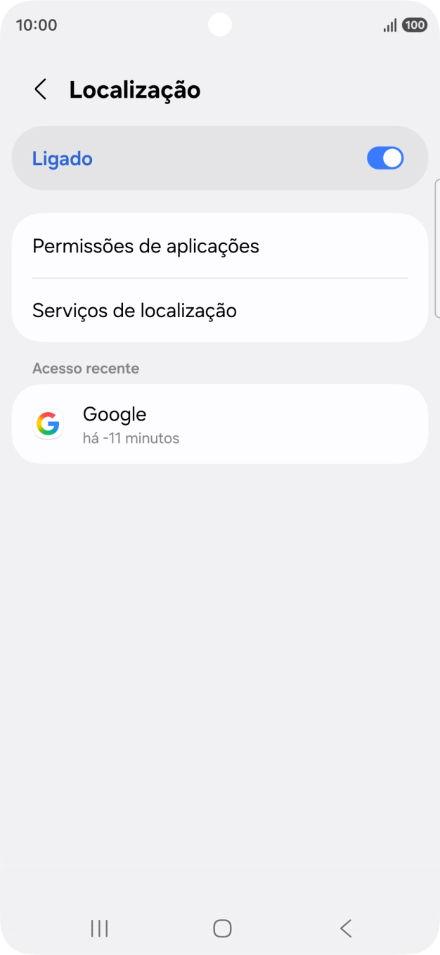 Prima Permissões de aplicações.