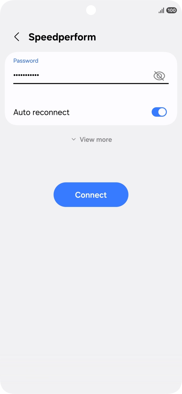 Key in the password for the WiFi network and press Connect.
