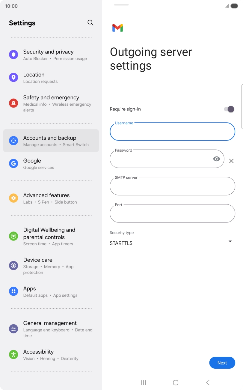 Press the field below 
