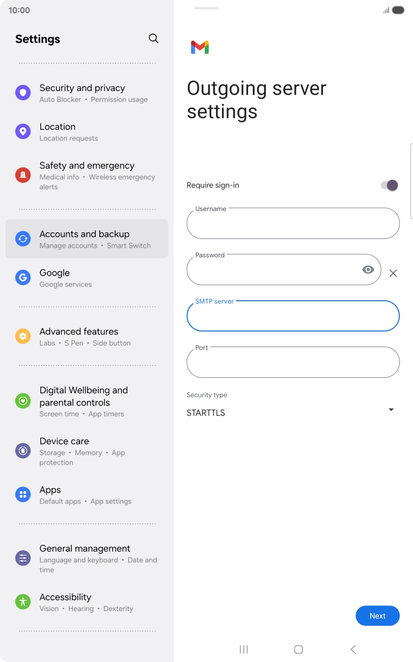 Press the field below 
