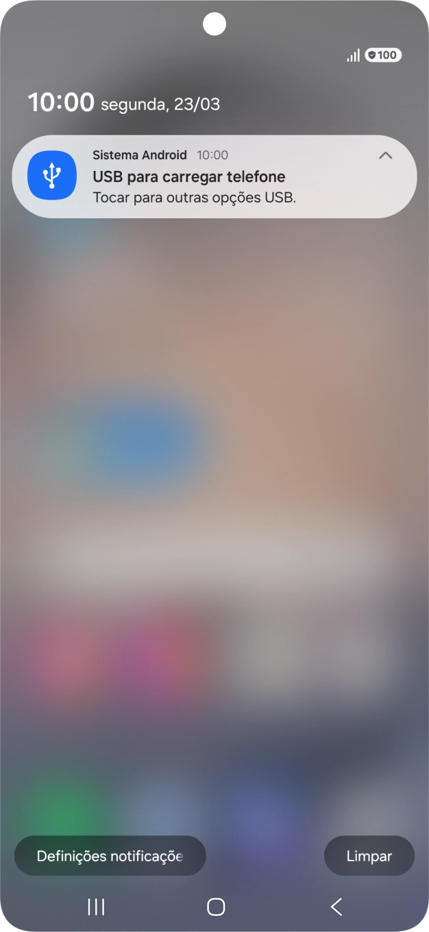 Prima Tocar para outras opções USB..