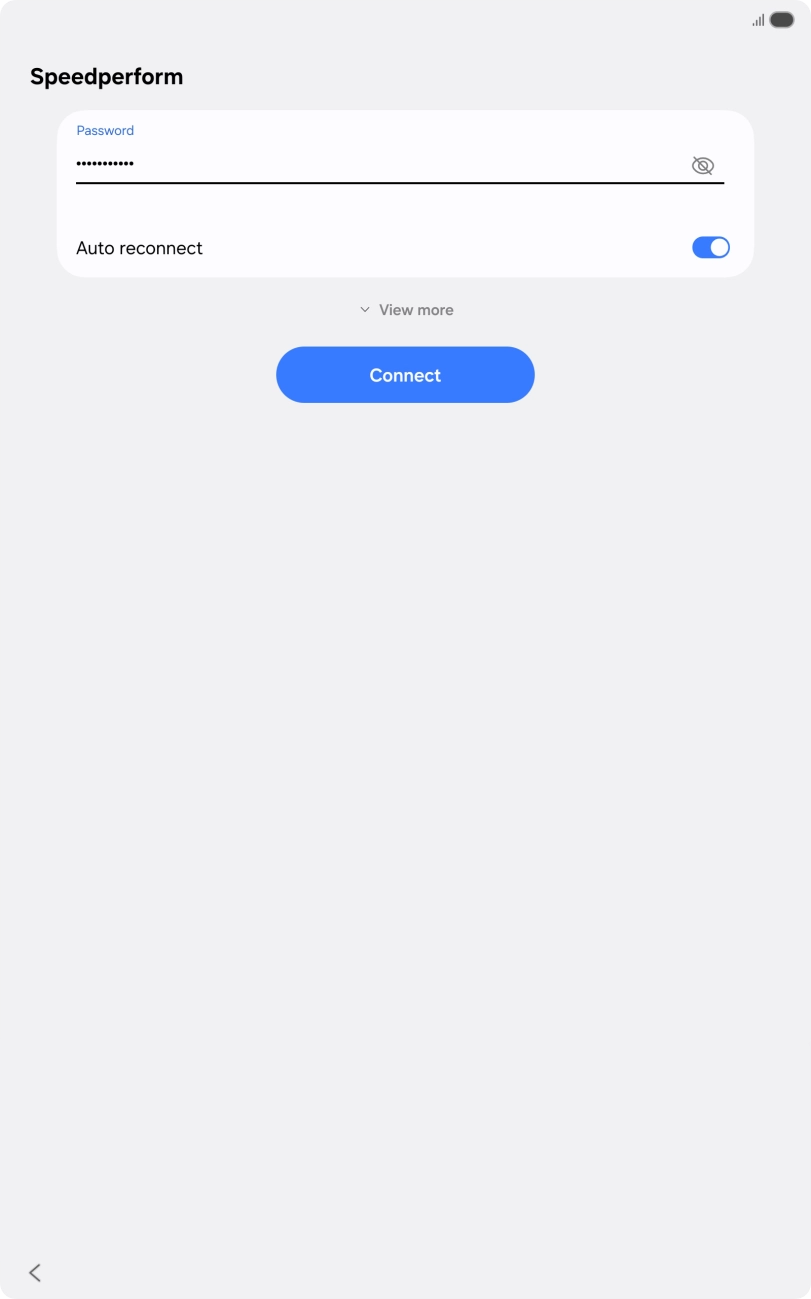 Key in the password for the Wi-Fi network and press Connect.
