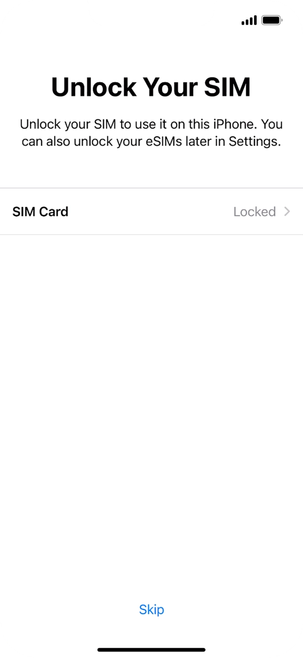Press SIM Card.