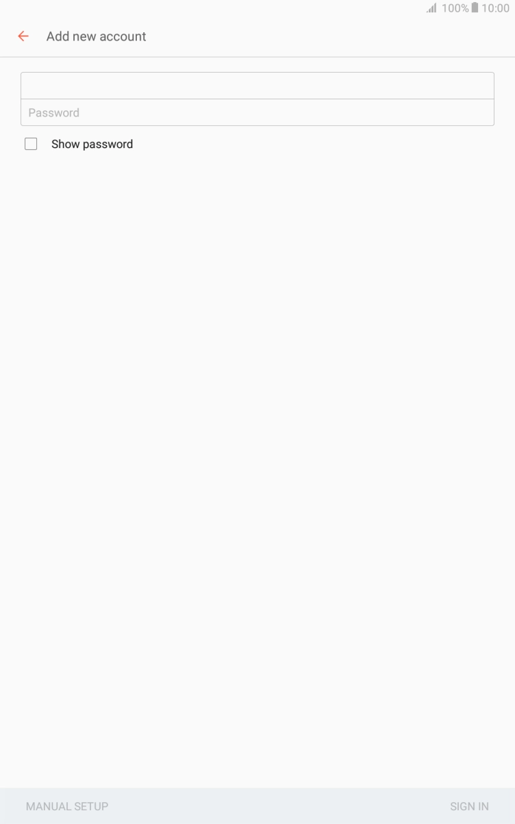 Press Password and key in the password for your email account. Press Password and key in the password for your email account.