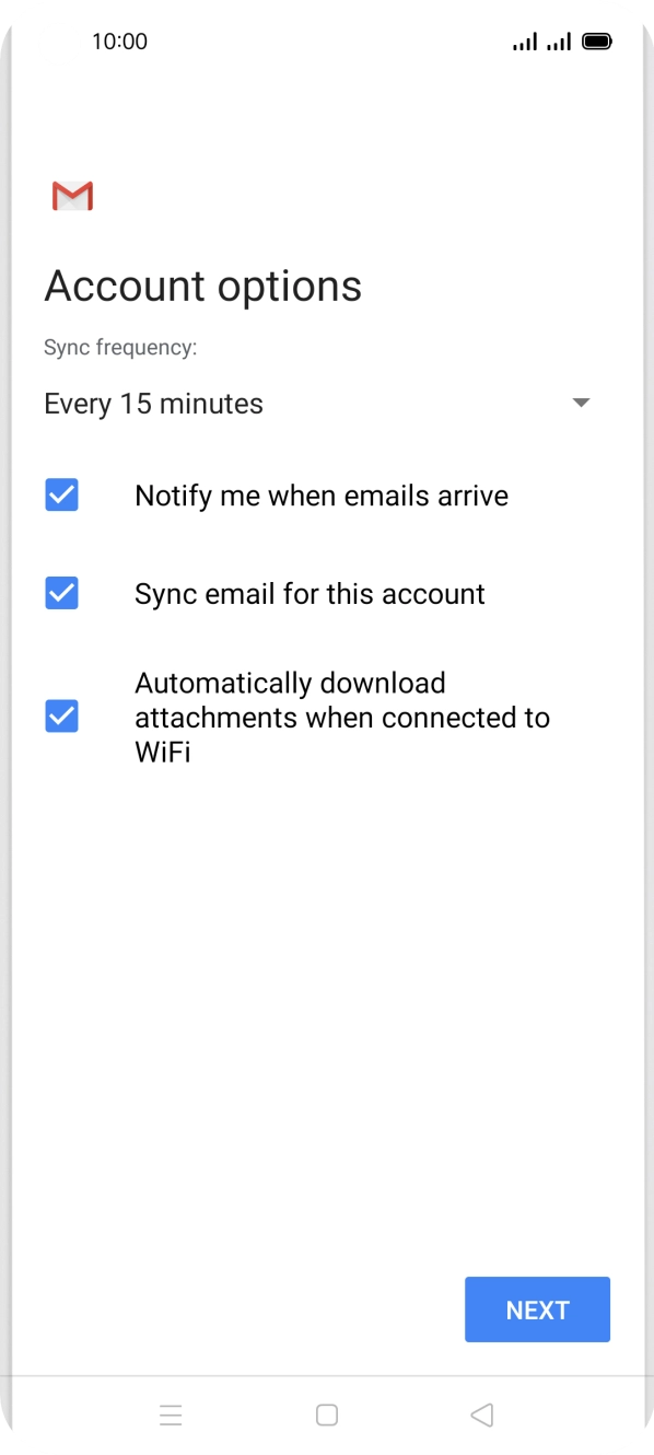 Press the drop down list below 'Sync frequency:'. Press the drop down list below 'Sync frequency:'.