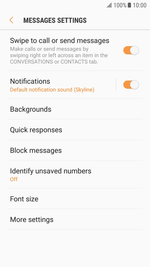 Press More settings. Press More settings.