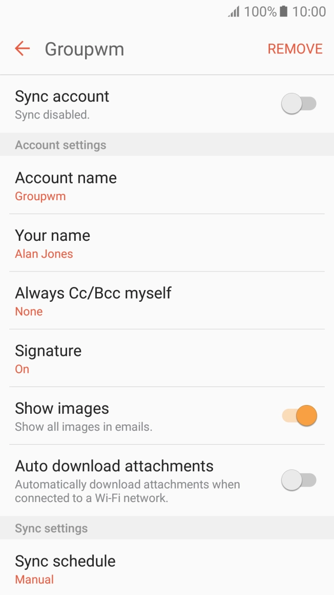 Press the indicator next to 'Sync account' to turn on the function. Press the indicator next to 'Sync account' to turn on the function.