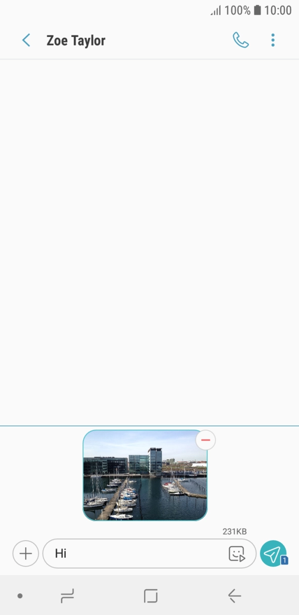 Press the send icon when you've finished your picture message. Press the send icon when you've finished your picture message.