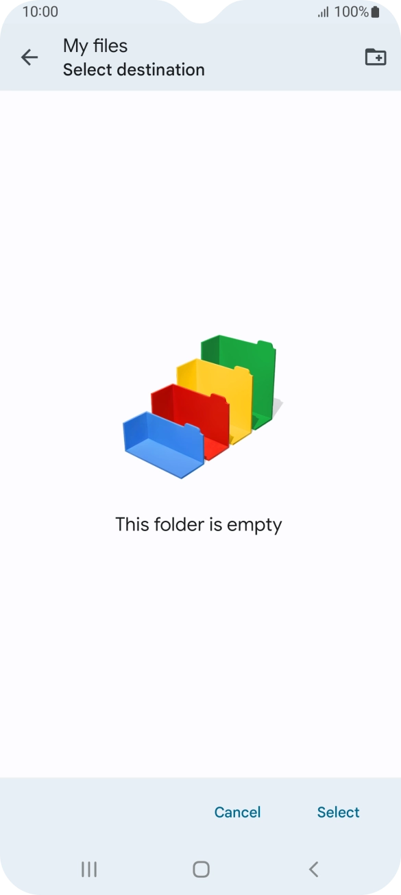 To create a new folder, press the new folder icon and follow the instructions on the screen to create a new folder. To create a new folder, press the new folder icon and follow the instructions on the screen to create a new folder.