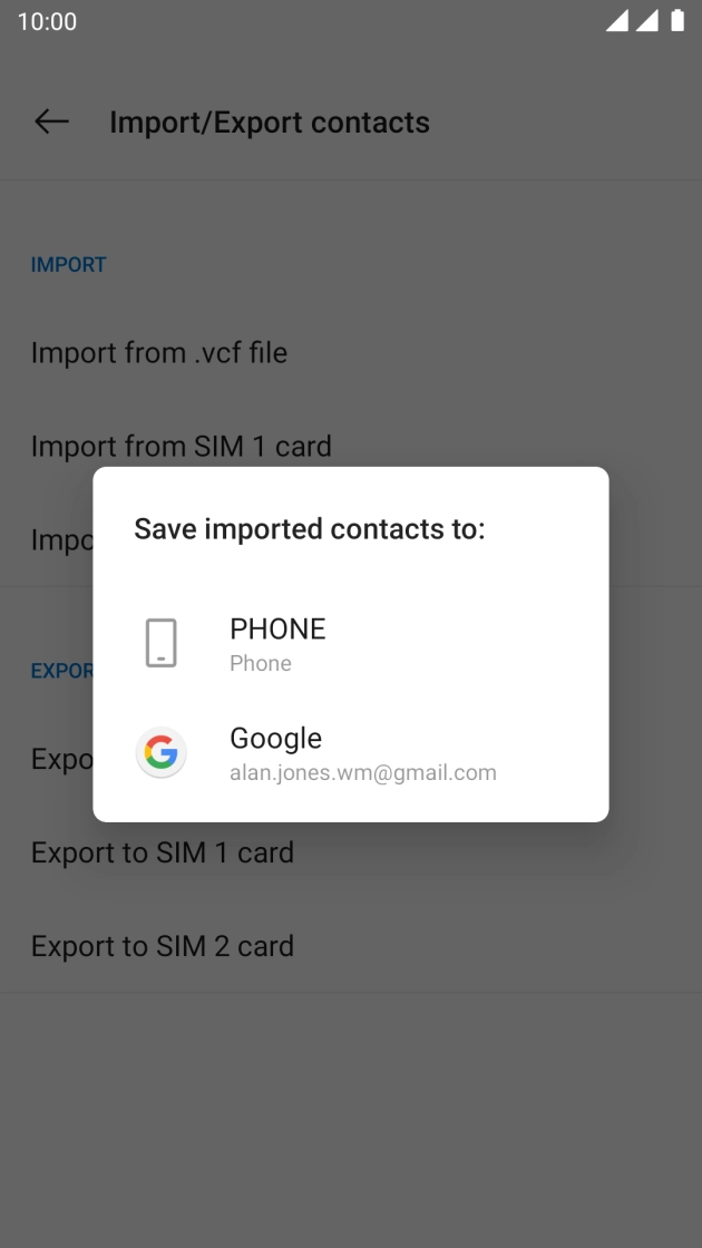 Press PHONE.