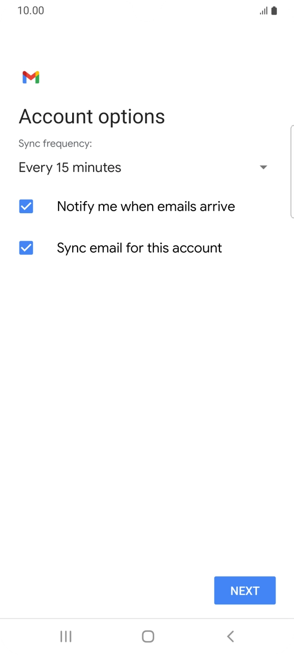 Press the drop down list below 'Sync frequency:'. Press the drop down list below 'Sync frequency:'.