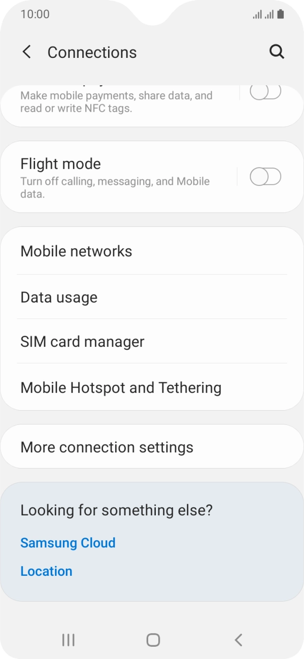 Press Mobile Hotspot and Tethering. Press Mobile Hotspot and Tethering.