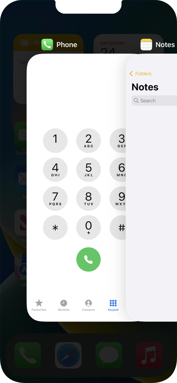 Slide upwards on the required application to end it. Slide upwards on the required application to end it.