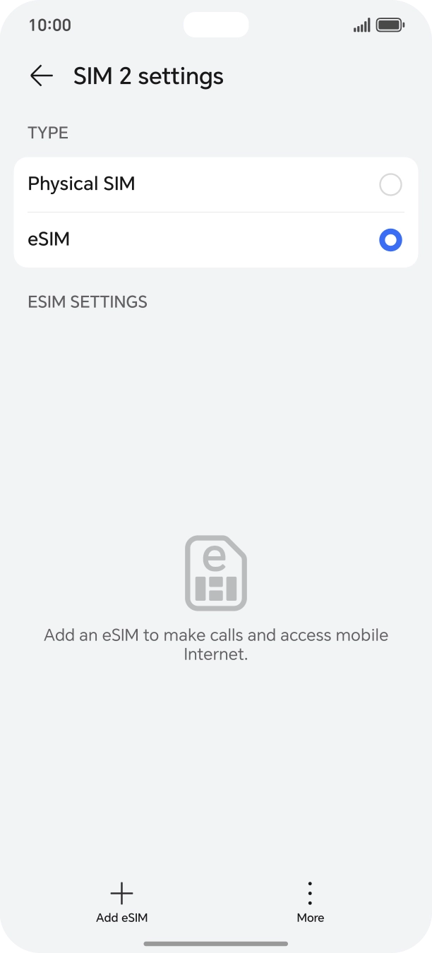 Press Add eSIM. Press Add eSIM.