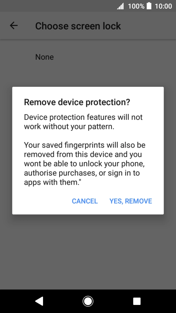 Press YES, REMOVE. Press YES, REMOVE.