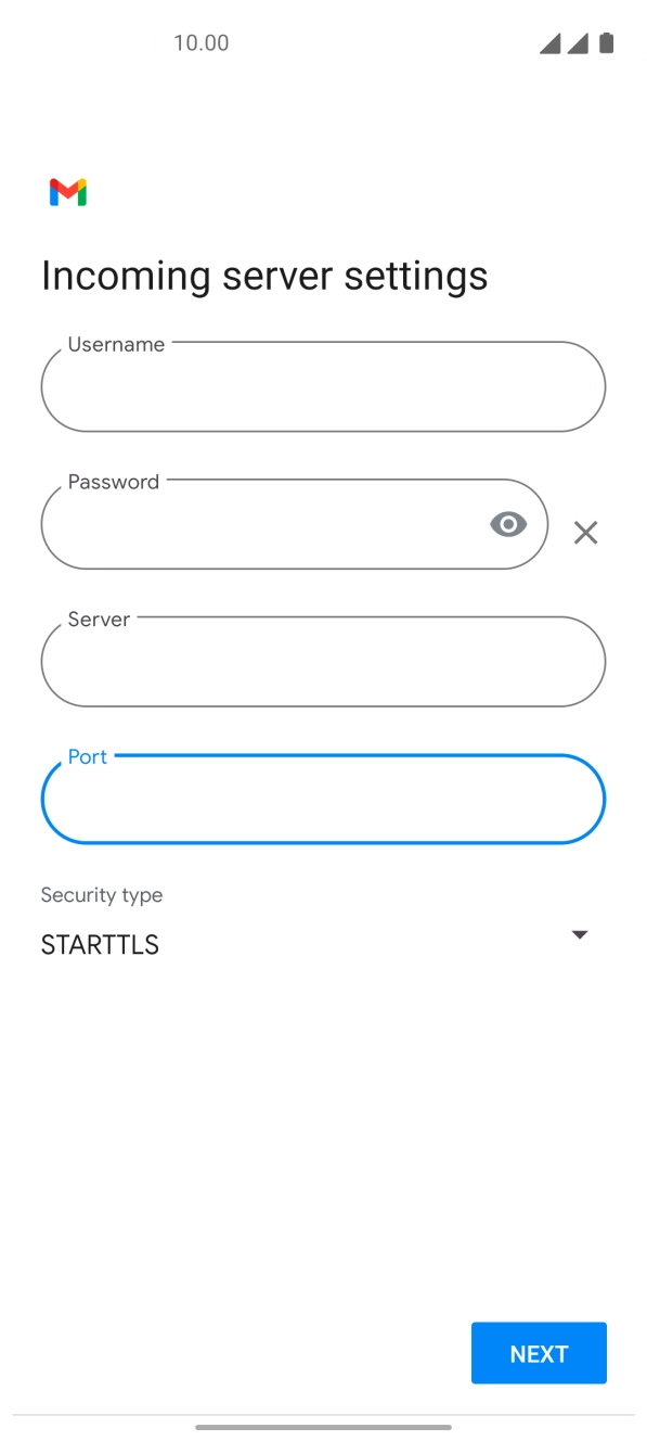 Press the drop down list below 'Security type'. Press the drop down list below 'Security type'.