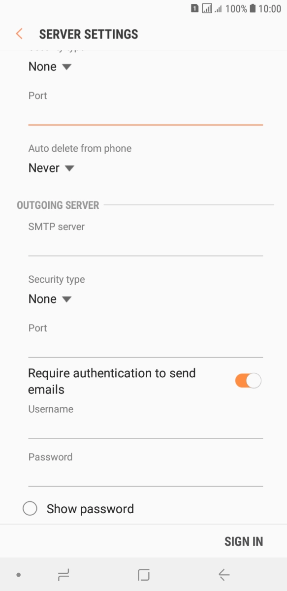 Press the drop down list below 'Auto delete from phone'. Press the drop down list below 'Auto delete from phone'.