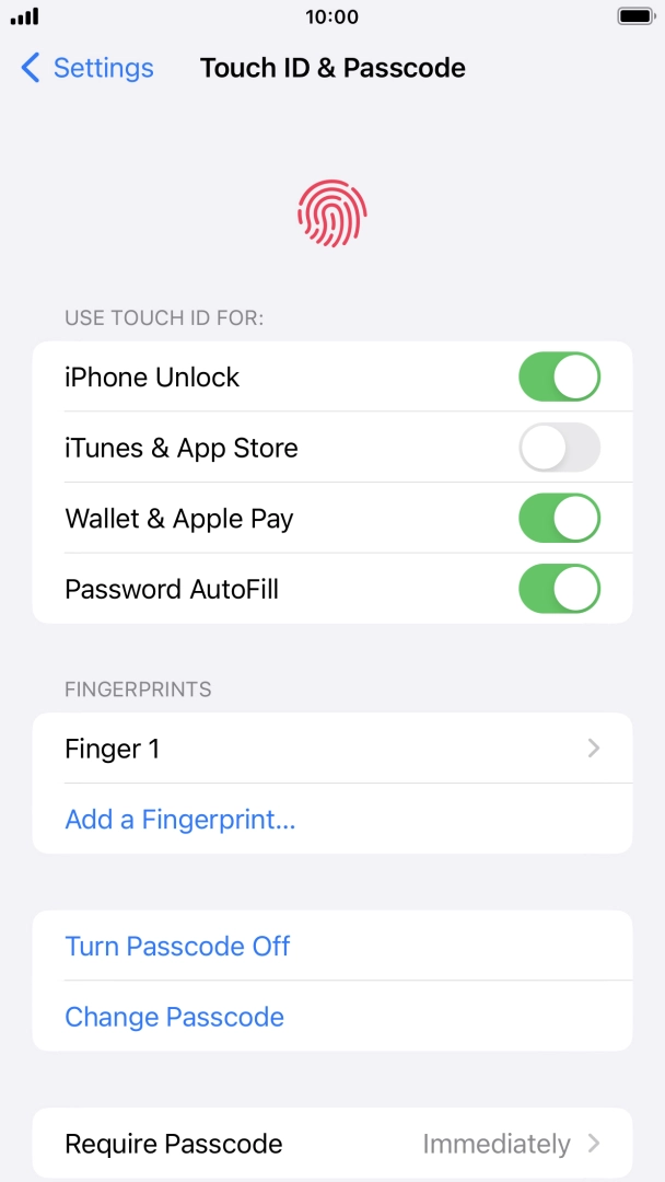 Press the indicators next to the required settings to turn the function on or off.