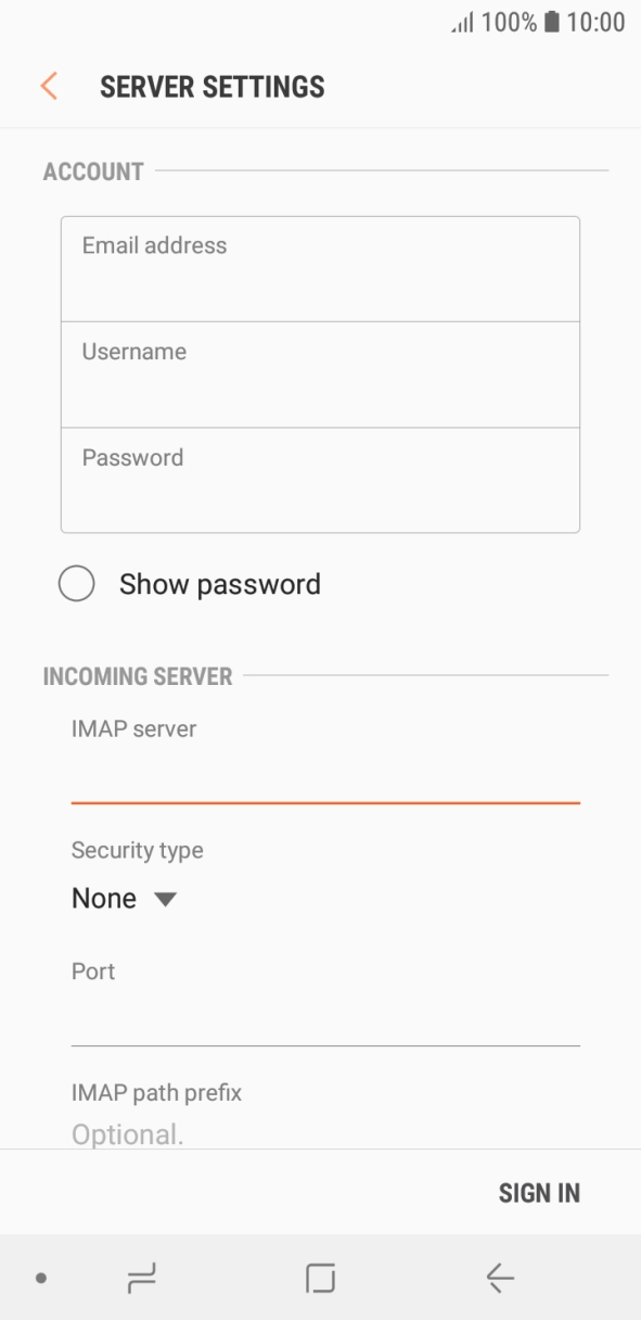 Press the drop down list below 'Security type'. Press the drop down list below 'Security type'.