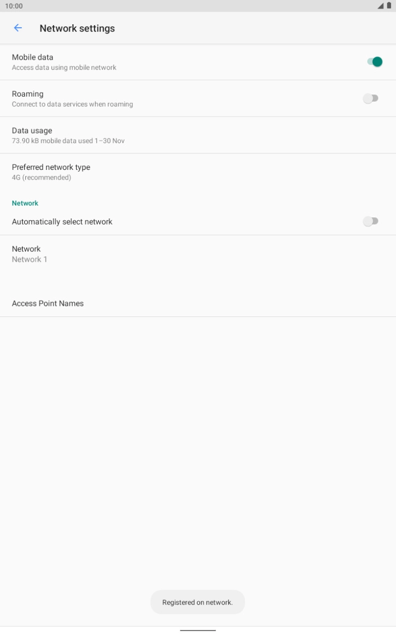 Press the indicator next to 'Automatically select network' to turn on the function. Press the indicator next to 'Automatically select network' to turn on the function.