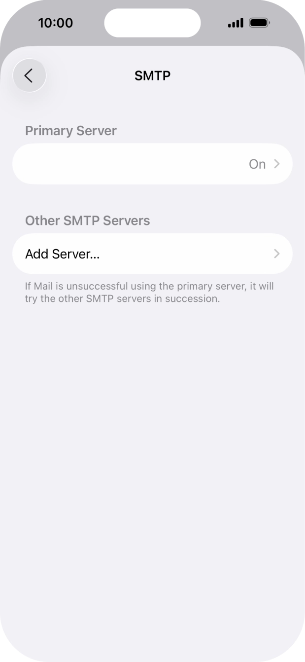 Press the field below 'Primary Server'. Press the field below 'Primary Server'.