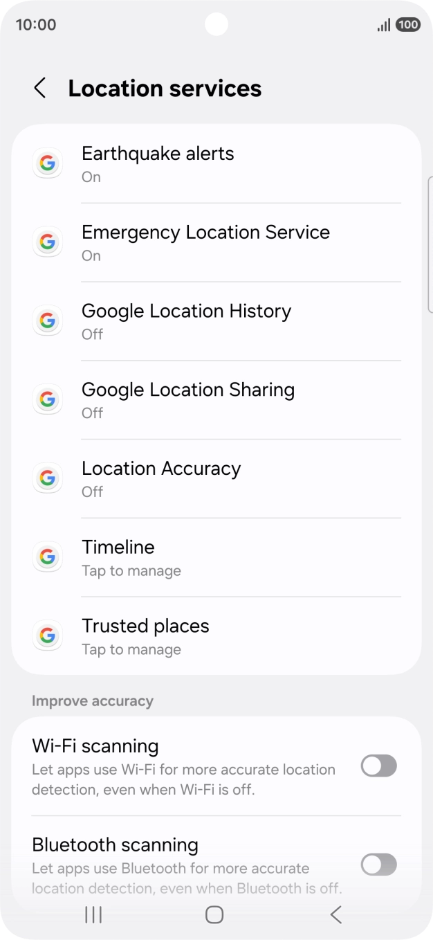 Press Location Accuracy. Press Location Accuracy.