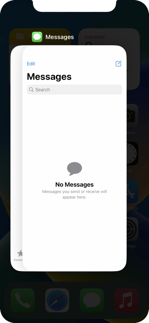 Slide upwards on the required application to end it.