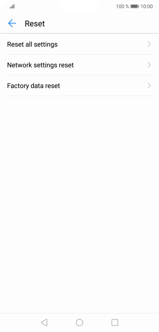 Press Factory data reset.