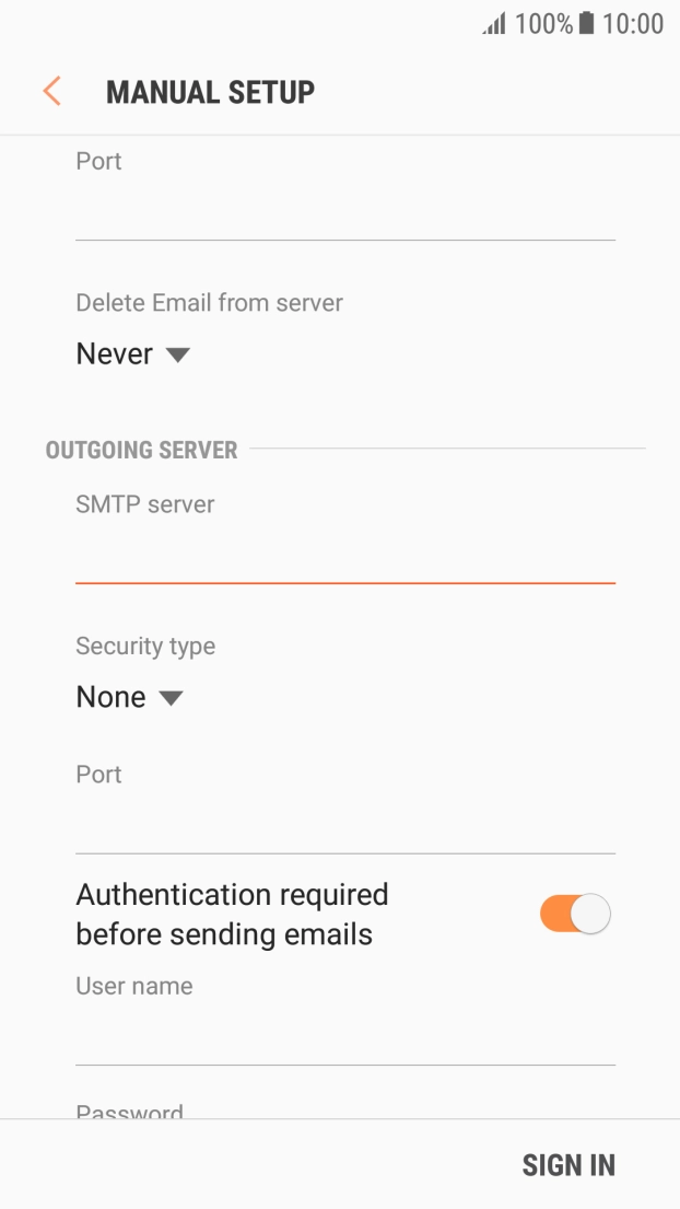 Press the drop down list below 'Security type'. Press the drop down list below 'Security type'.