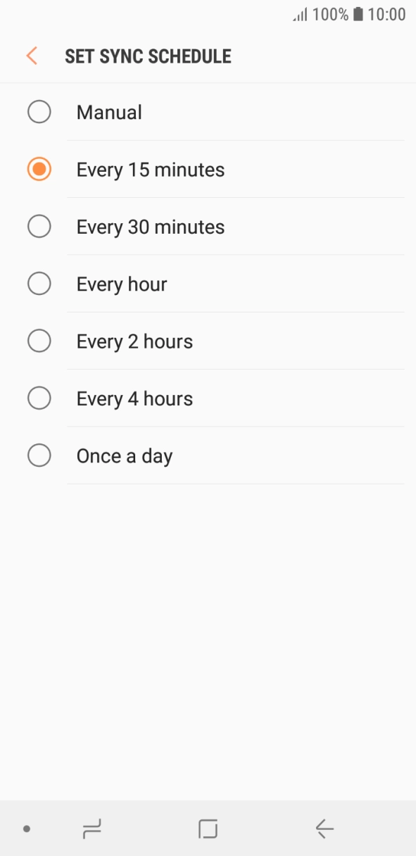 Press the required setting. Press the required setting.
