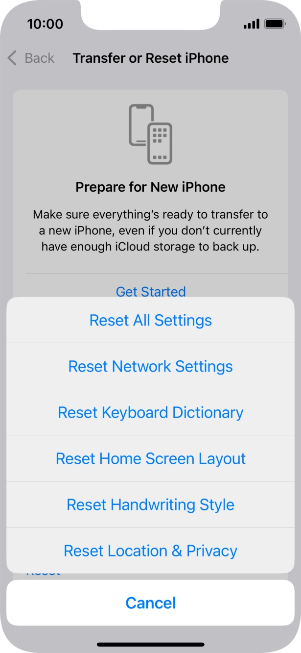 Press Reset All Settings.