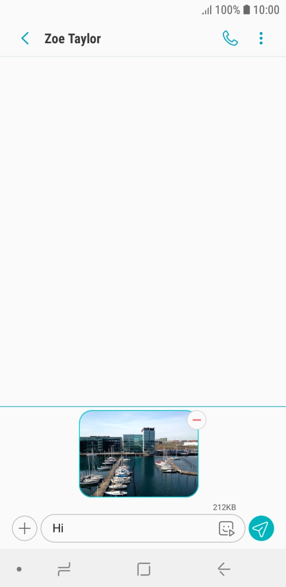 Press the send icon when you've finished your picture message. Press the send icon when you've finished your picture message.