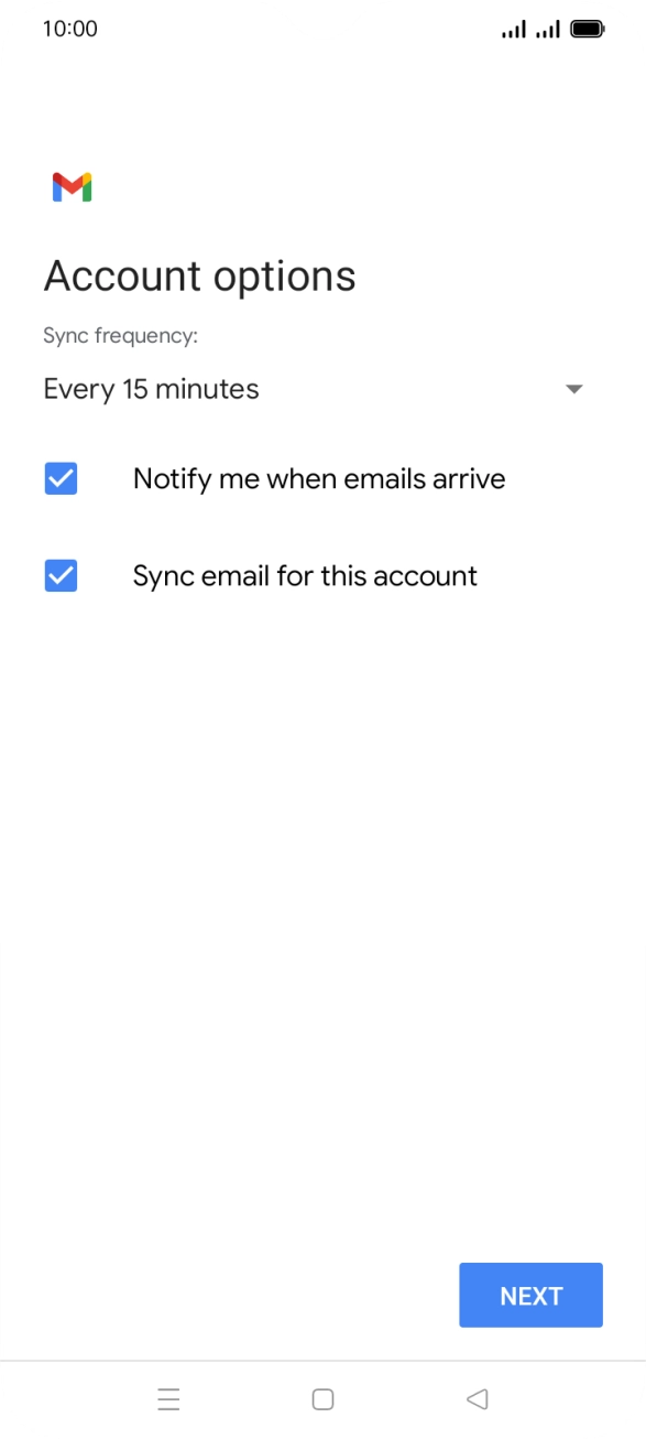 Press the drop down list below 'Sync frequency:'. Press the drop down list below 'Sync frequency:'.