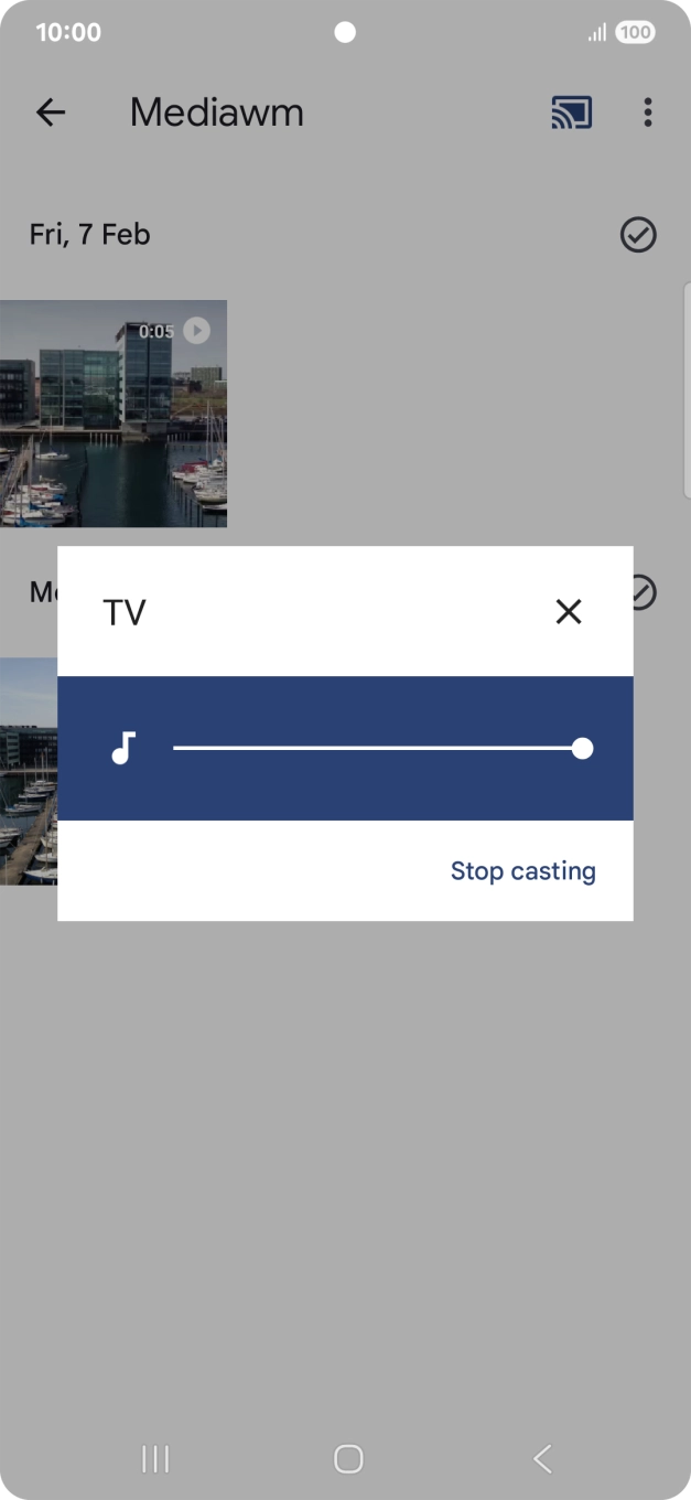 Press Stop casting. Press Stop casting.