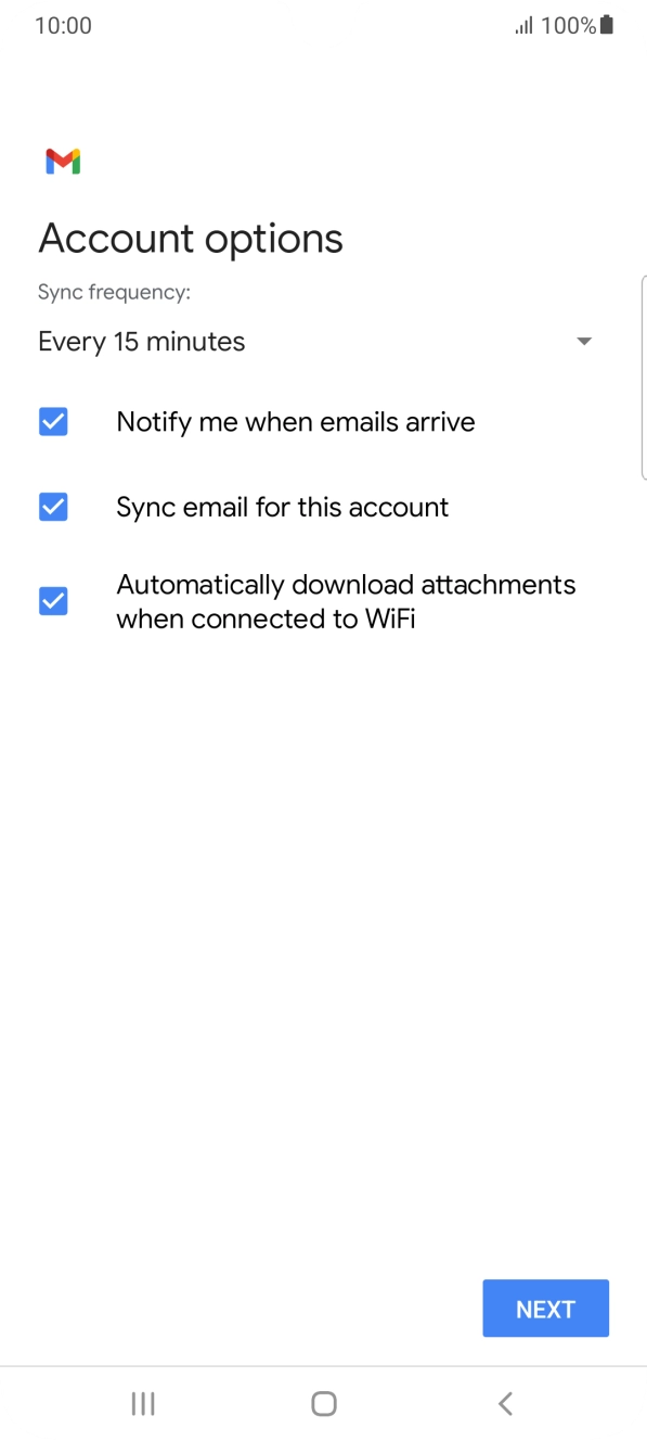 If this screen is displayed, you email account has been recognised and set up automatically. Follow the instructions on the screen to key in more information and finish setting up your phone. If this screen is displayed, you email account has been recognised and set up automatically. Follow the instructions on the screen to key in more information and finish setting up your phone.