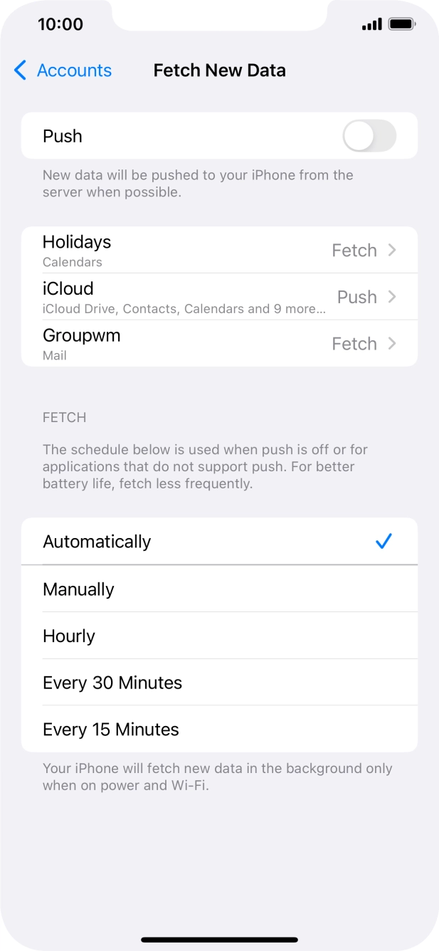 If you turn off the function, press the required setting.