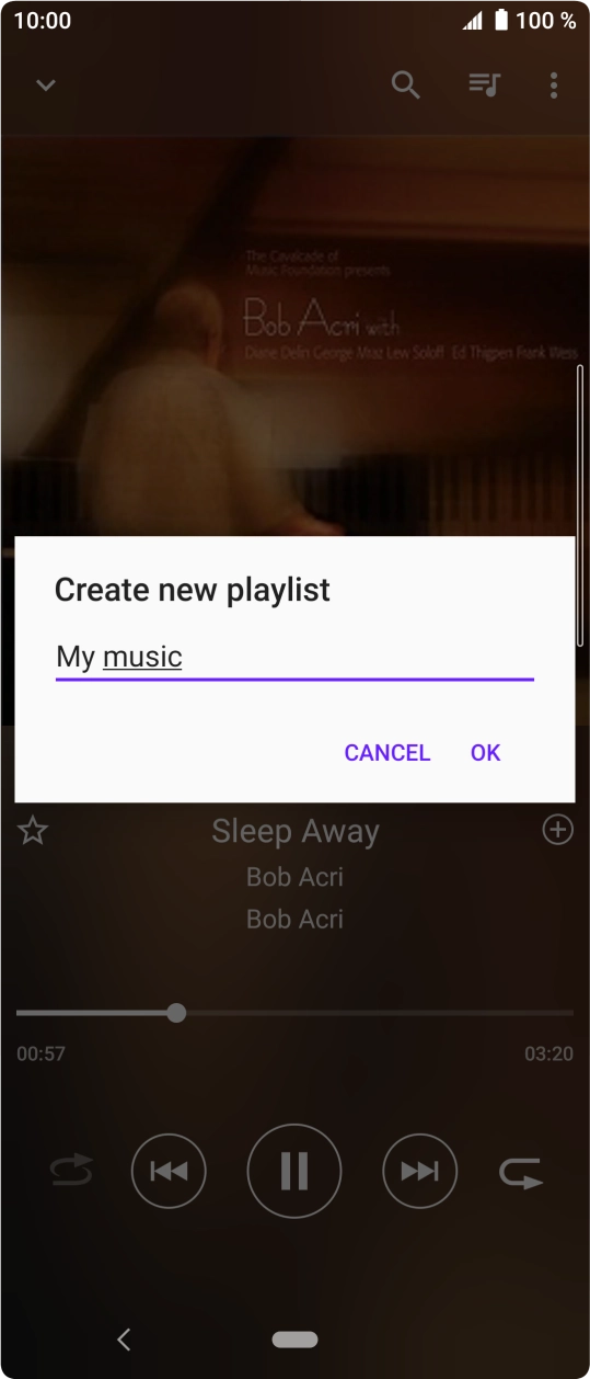 Key in a name for the playlist and press OK. Key in a name for the playlist and press OK.