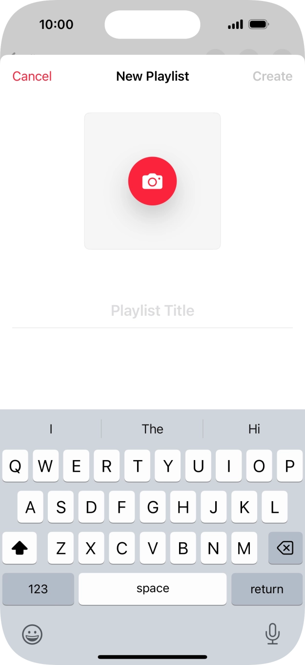 Press the text input field and key in a name for the playlist. Press the text input field and key in a name for the playlist.