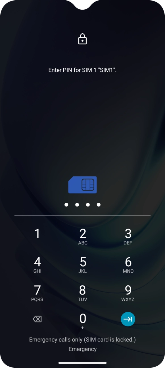 Key in your SIM PIN and press the confirm icon. The default SIM PIN is 0000.