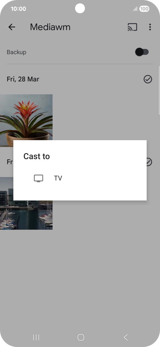 Press the required device. Press the required device.