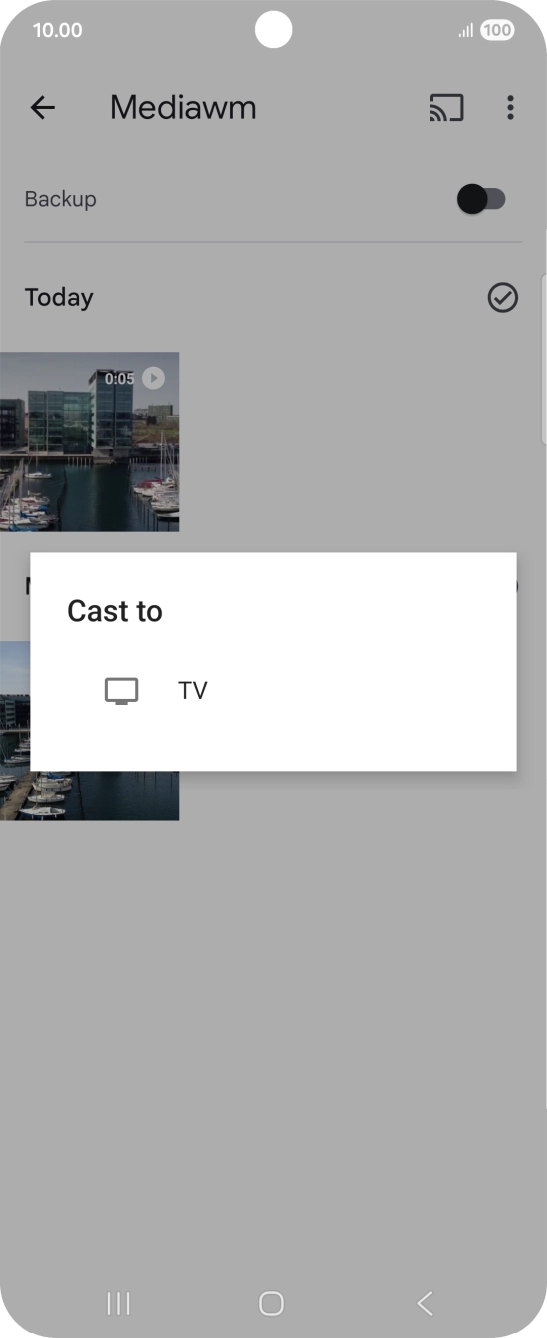 Press the required device. Press the required device.