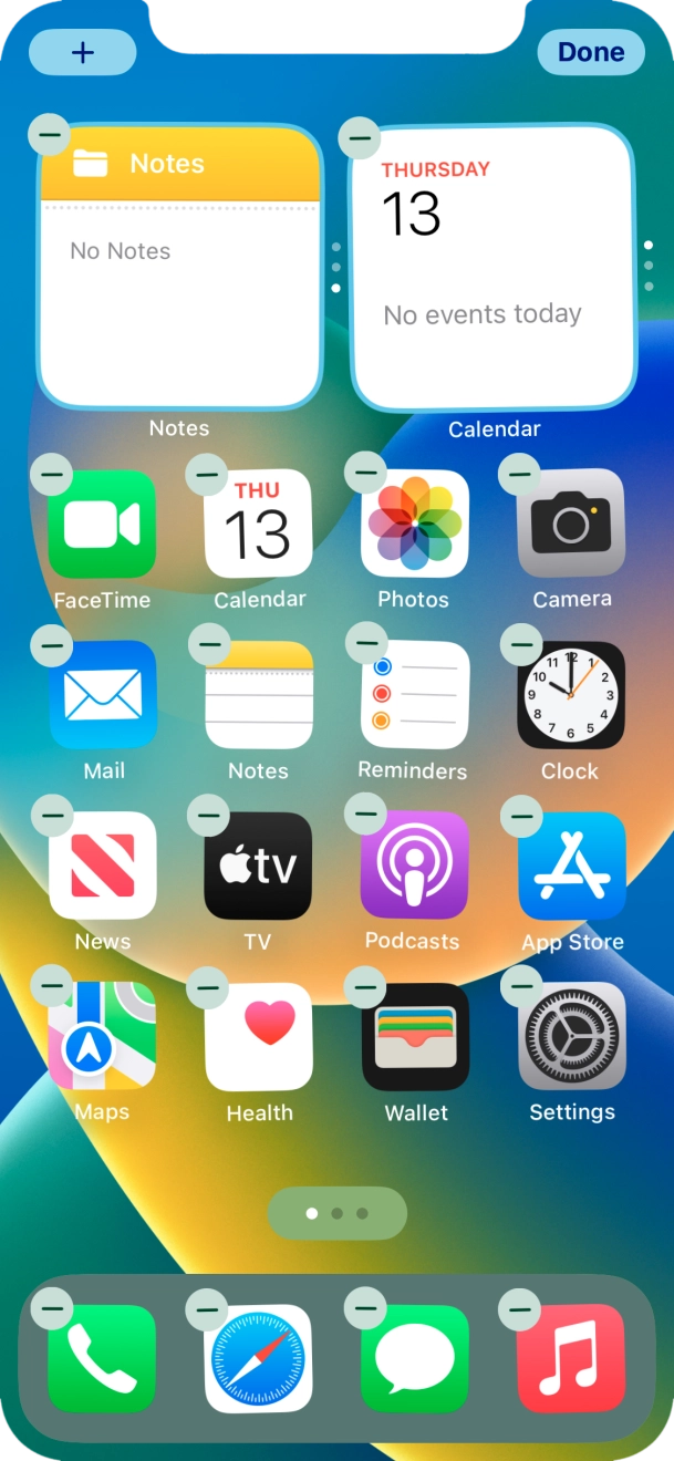 Press the home screen icon. Press the home screen icon.
