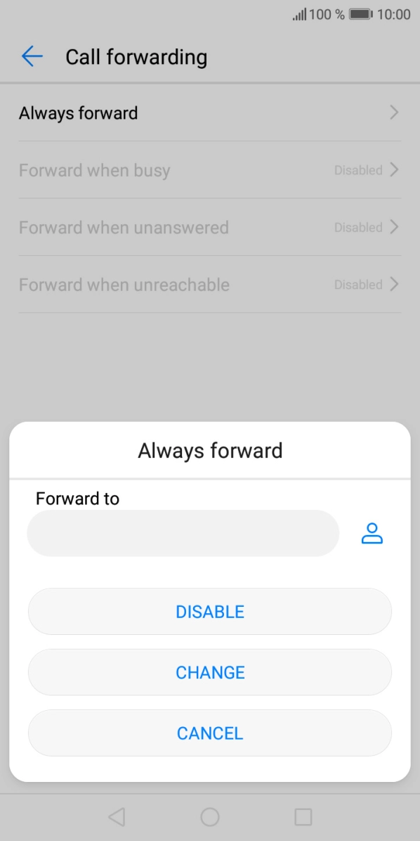 Press DISABLE. Press DISABLE.