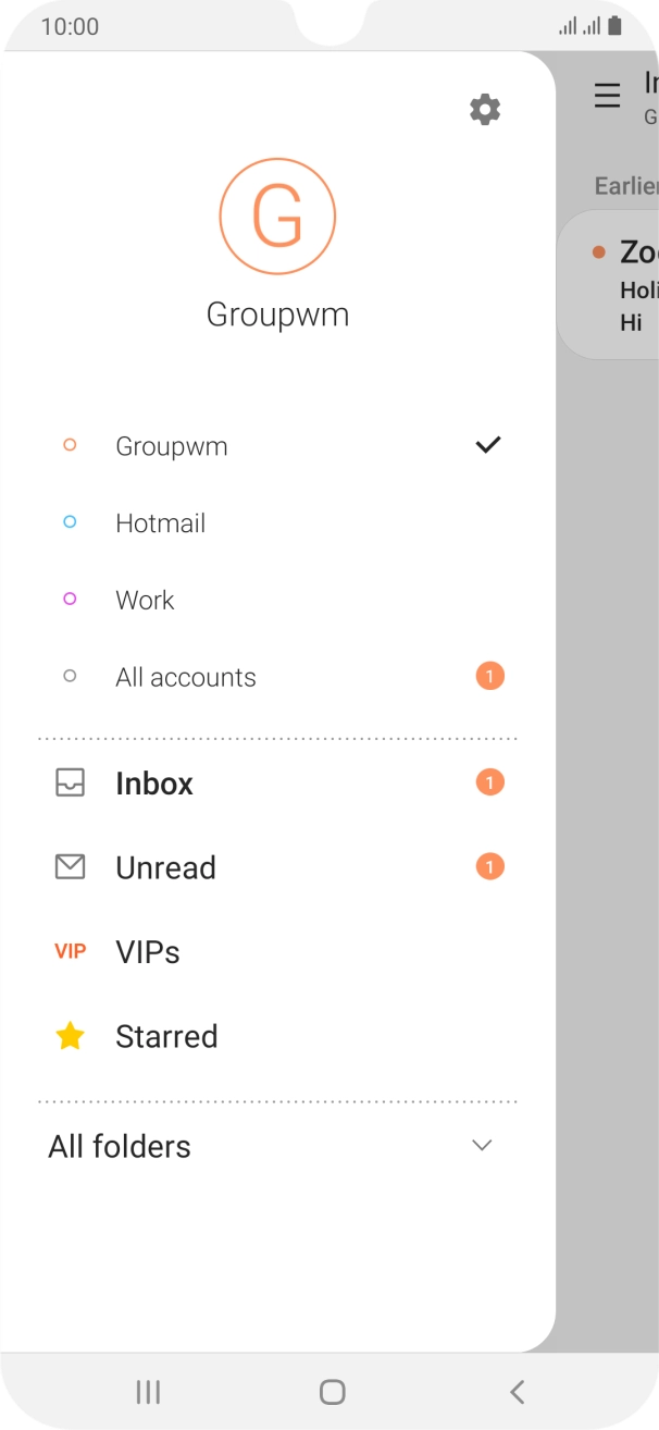Press the settings icon.