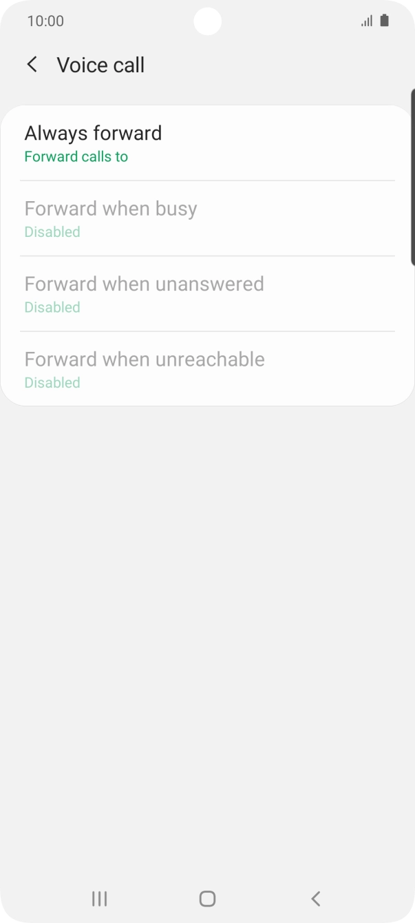 Press the required divert type.