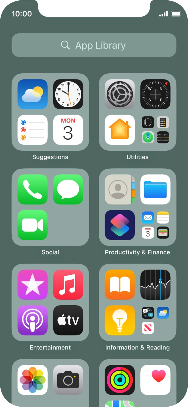 Press the required app. Press the required app.