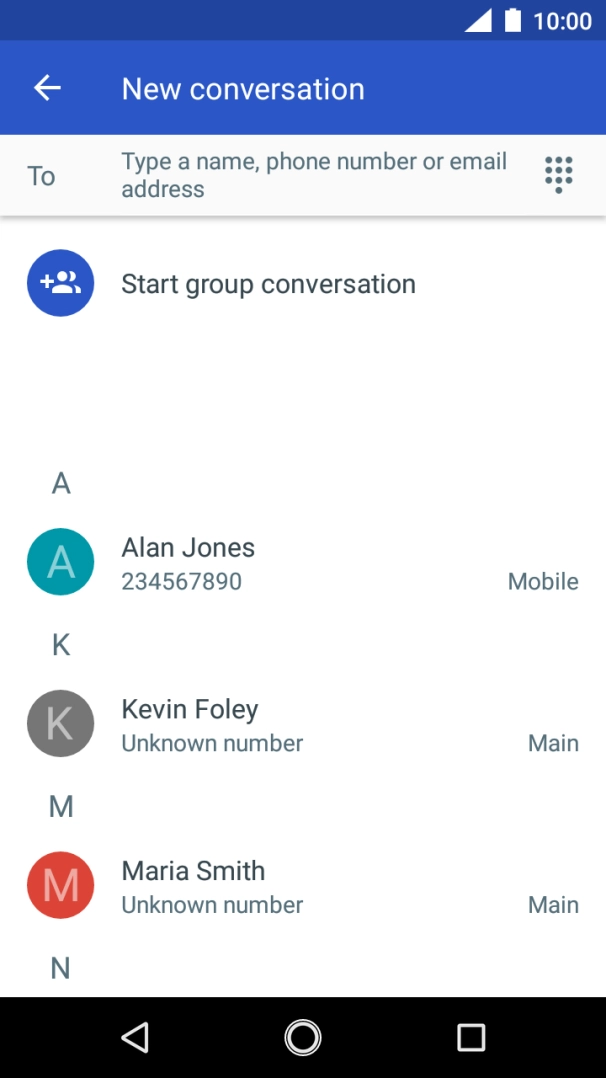 Press the field next to 'To' and key in the first letters of the recipient's name. Press the field next to 'To' and key in the first letters of the recipient's name.