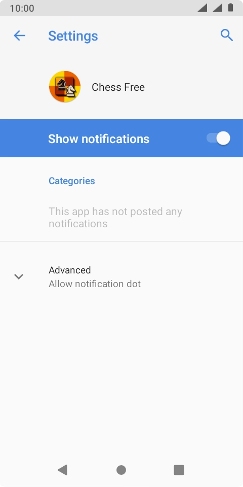 Press the indicator next to 'Show notifications' to turn the function on or off.